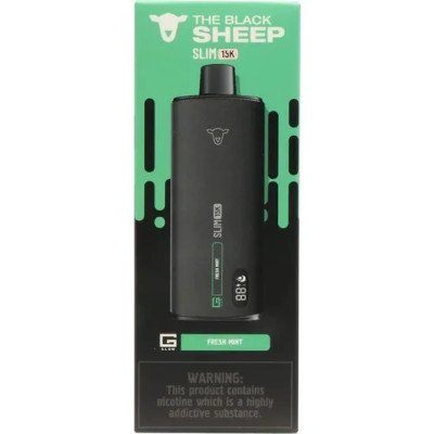 VAPER DESCARTAVEL THE BLACK SHEEP SLIM 15K FRESH MINT 15000 PUFFS