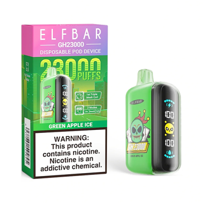 VAPER DESCARTAVEL ELFBAR GH23000 GREEN APPLE ICE 23000 PUFFS