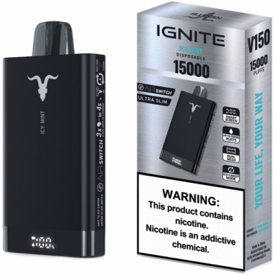 VAPER DESCARTAVEL IGNITE V150 2% ICE MINT 15000 PUFFS VAPER DESCARTAVEL IGNITE V150 2% ICE MINT 15000 PUFFS