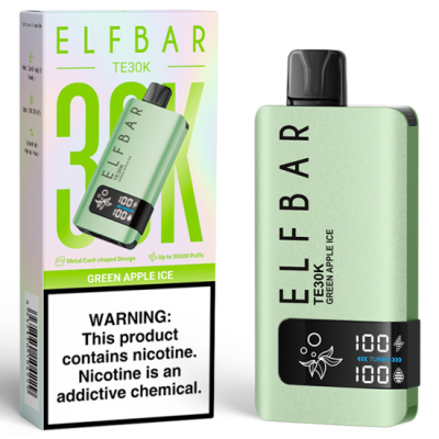VAPER DESCARTAVEL ELFBAR TE30K GREEN APPLE ICE 30000 PUFFS