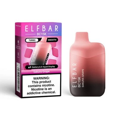 VAPER DESCARTAVEL ELFBAR BC15K SAKURA GRAPE 15000 PUFFS VAPER DESCARTAVEL ELFBAR BC15K SAKURA GRAPE 15000 PUFFS