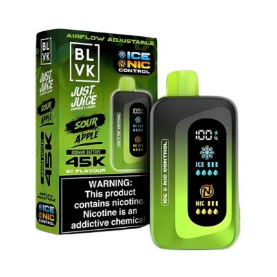 VAPER DESCARTAVEL BLVK JUST JUICE SOUR APPLE 45000 PUFFS VAPER DESCARTAVEL BLVK JUST JUICE SOUR APPLE 45000 PUFFS
