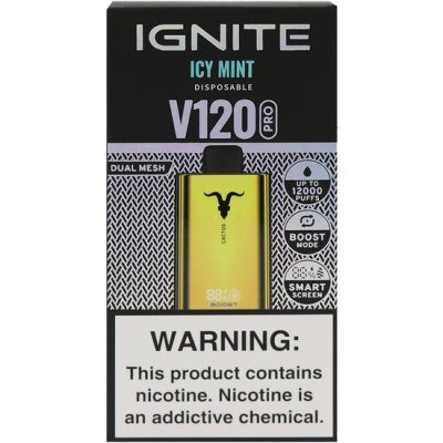 VAPER DESCARTAVEL IGNITE V120 PRO GOLD LEMON LIME 12000 PUFFS