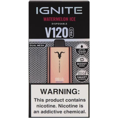 VAPER DESCARTAVEL IGNITE V120 PRO ROSE GOLD WATERMELON ICE 12000 PUFF