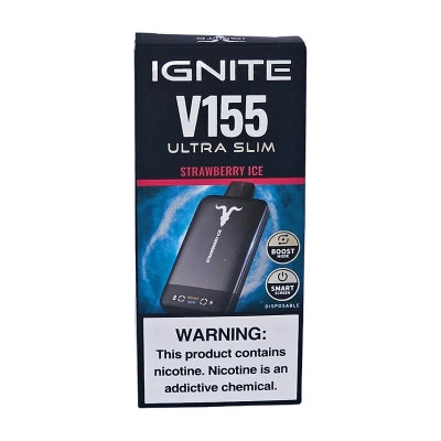 IGNITE V155 ULTRA SLIM MATTE BLACK STRAWBERRY ICE