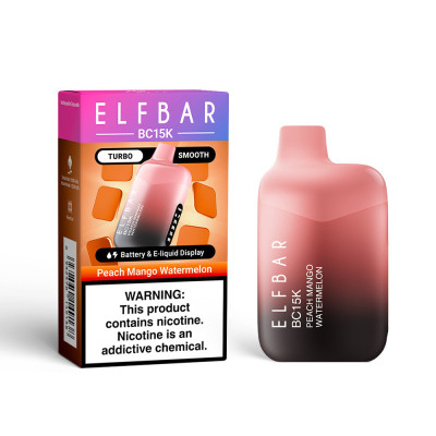VAPER DESCARTAVEL ELFBAR BC15K PEACH MANGO WATERMELON 15000 PUFFS