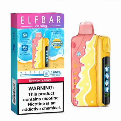 VAPER DESCARTAVEL ELFBAR ICE KING 40K SUMMER STRAWBERRRY SPARK 40000PU