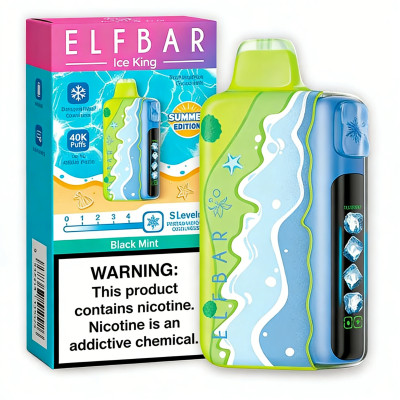 VAPER DESCARTAVEL ELFBAR ICE KING 40K SUMMER BLACK MINT 40000PUFFS