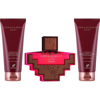 PERFUME AFNAN KIT ORNAMENT PURPLE ALLURE EDP 100ML + SHOWER GEL 100ML